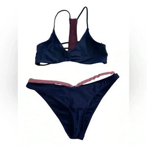 Navy Blue Bikini Set, Top: Small Bottoms: Large